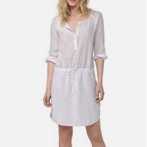 James Perse Women's 0 Sun Crepe Shirt Dress Milk White NWT $245